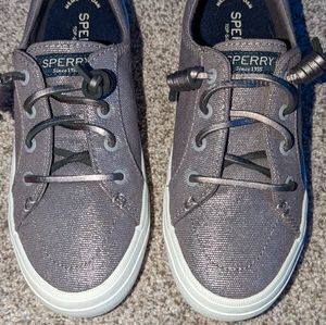 Shiny Grey Sperry shoes